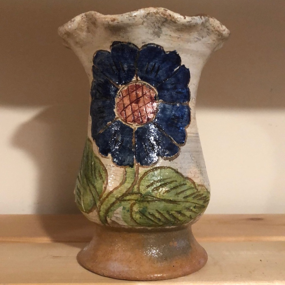 Pretty Handmade Vase. Made in Huatulco, Mexico,